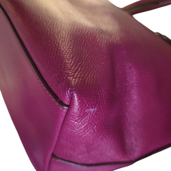 Coach Magenta Leather Tote Bag - Picture 9 of 15